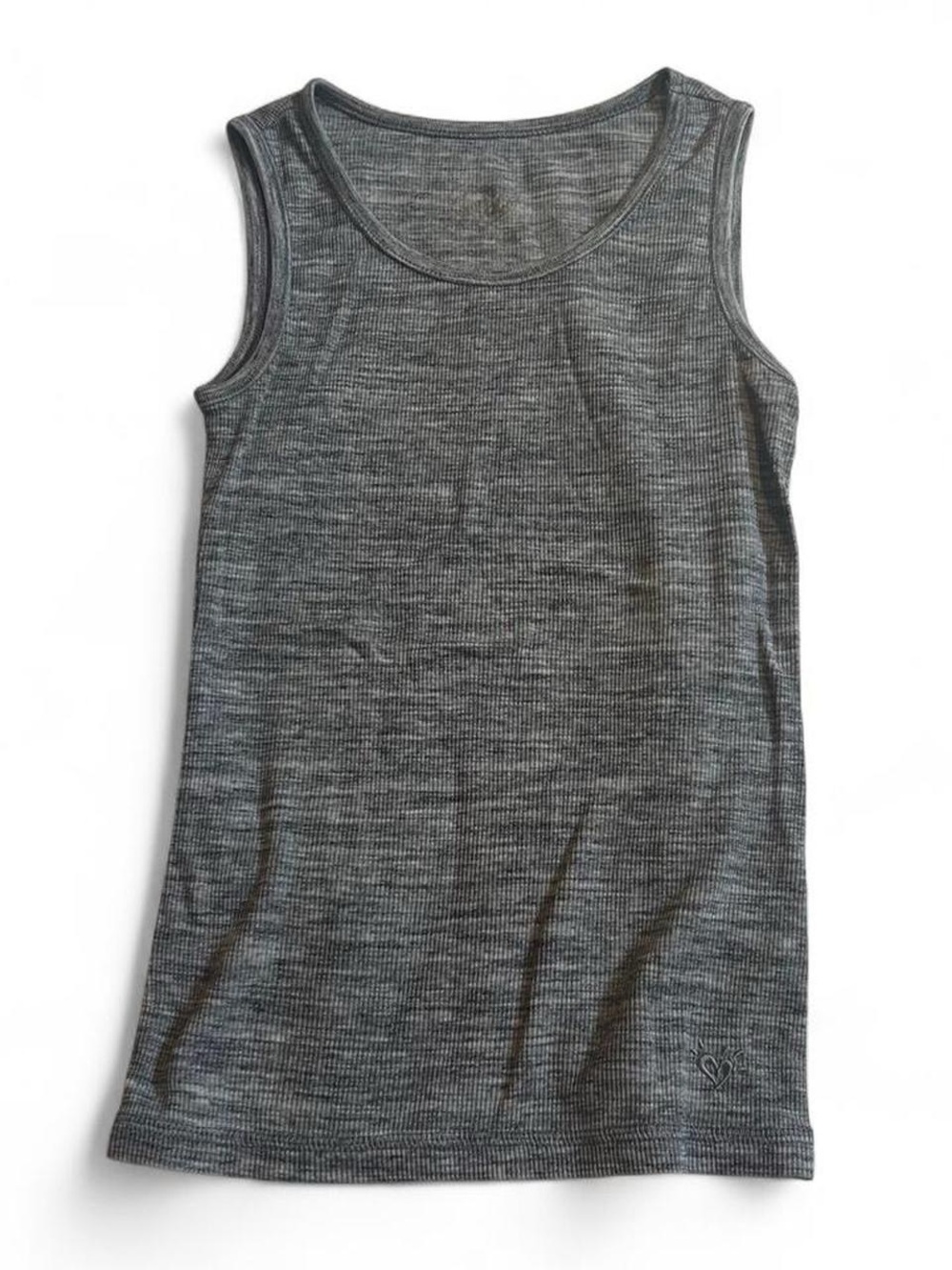 Gray Ribbed Tank Top Y2K